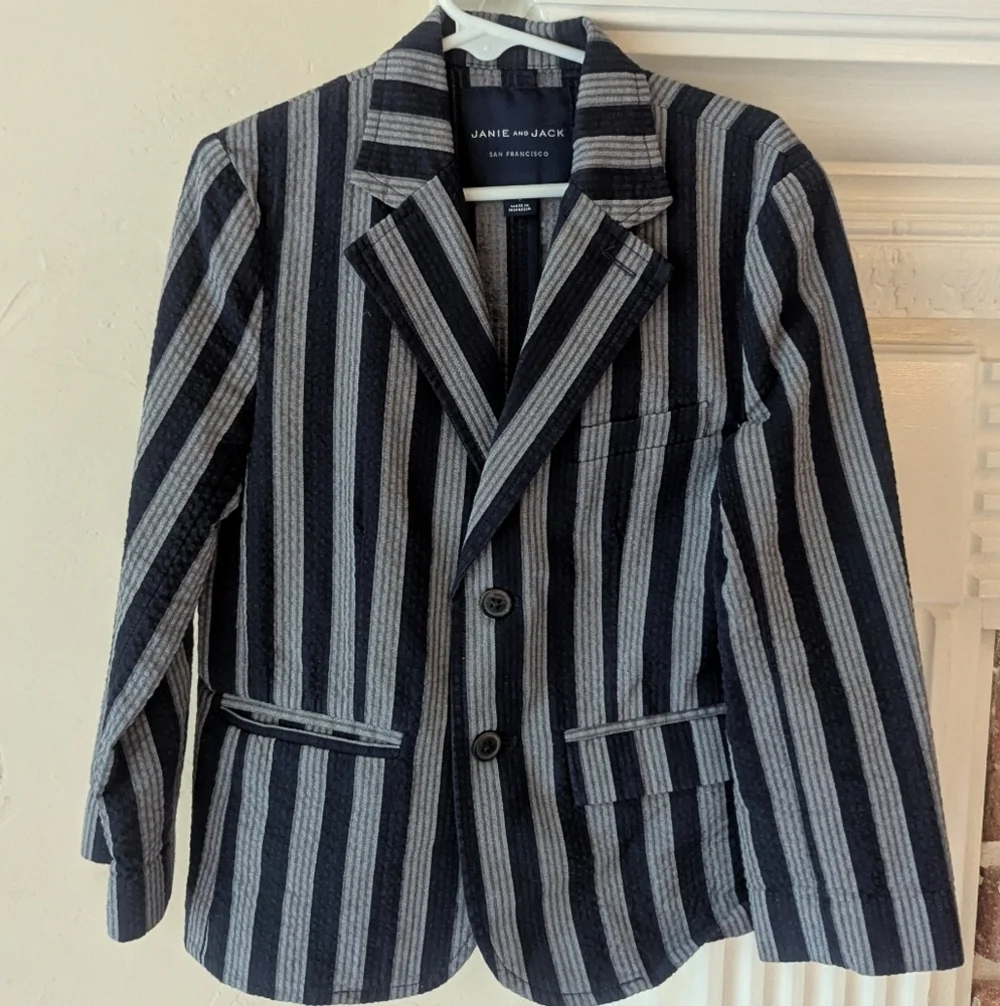 JANIE & Jack | Cotton Stripe Sport Coat Blazer